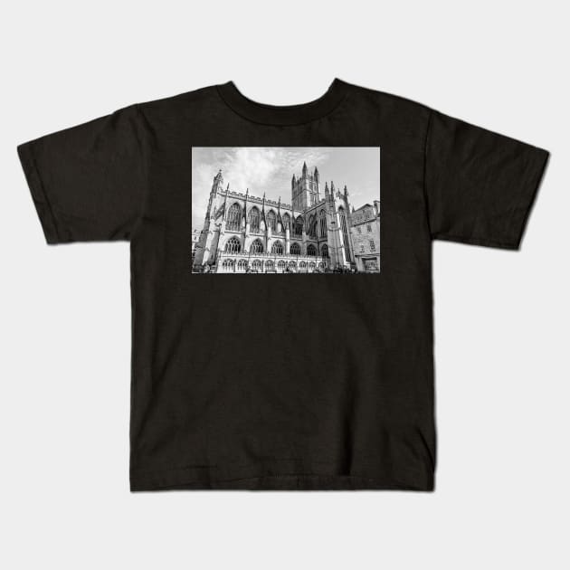 Monochrome Bath Abbey Kids T-Shirt by Graz-Photos